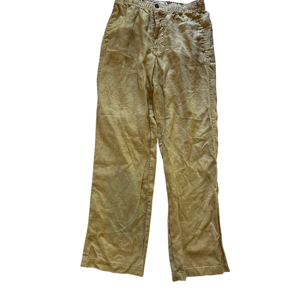 28 palms women’s linen pants drawstring tan size 30